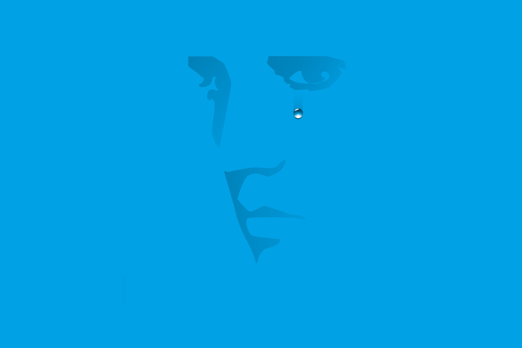 Die Illustration zeigt sehr vereinfacht einen Mann mit einer Träne unter einem Auge.